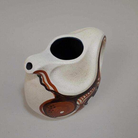 Vintage MCM 1960s Stoneware Pitcher Abstract Neolithic Art - Picture 4 of 9